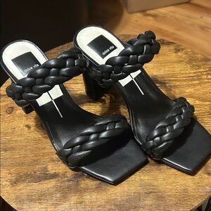 Dolce Vita Black Braided Heeled Sandals